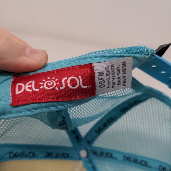 Del Sol Snapback Mesh Back Hat Blue Sunset Logo 100% Polyester - Picture 11 of 11